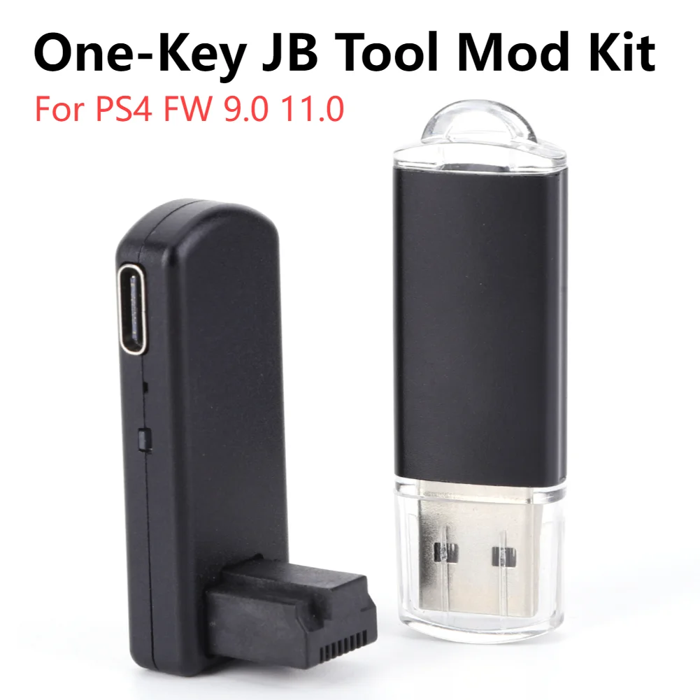 One-Key JB Tool Mod Set USB Dongle with Ethernet Type-C Cable Kit JB USB Adapter for PS4/PS4 Pro/PS4 Slim FW 9.0-11.0 System