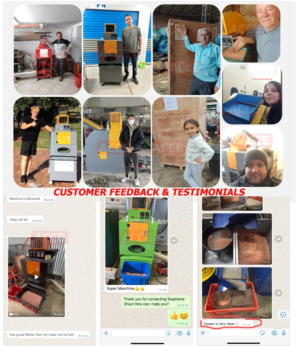 Good Manufacturers Customized Small Cable Wire Granulator Machine Scrap Copper Cable Granulator