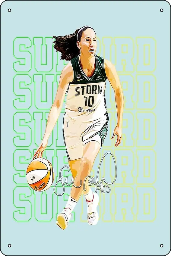 Sue Bird Legend Basketball 3000 Assists Signature Vintage Retro 80s 90s Bootleg Rap Style (6) Art Print Metal Tin Sign  Funny Ma