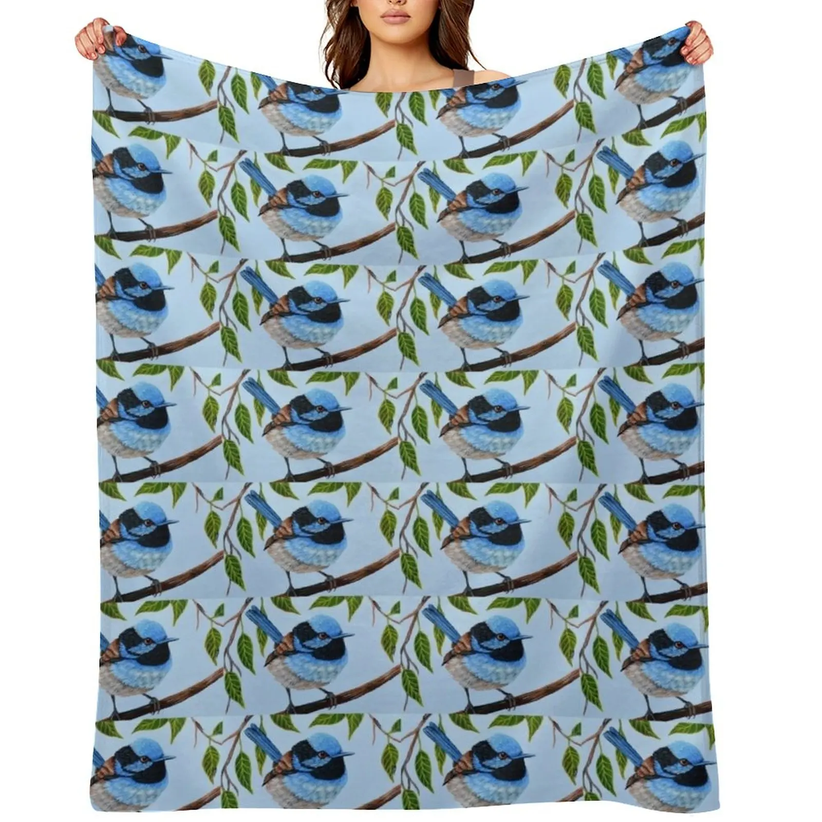 

Fairy Wren Charm Throw Blanket Travel Flannels Giant Sofa Thermal Blankets