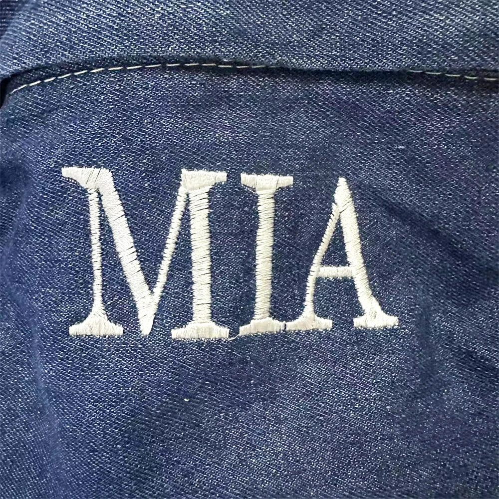 Mochila de mezclilla con nombre bordado personalizado para mujer, bolsa de viaje personalizada, regalos de fiesta de cumpleaños y boda
