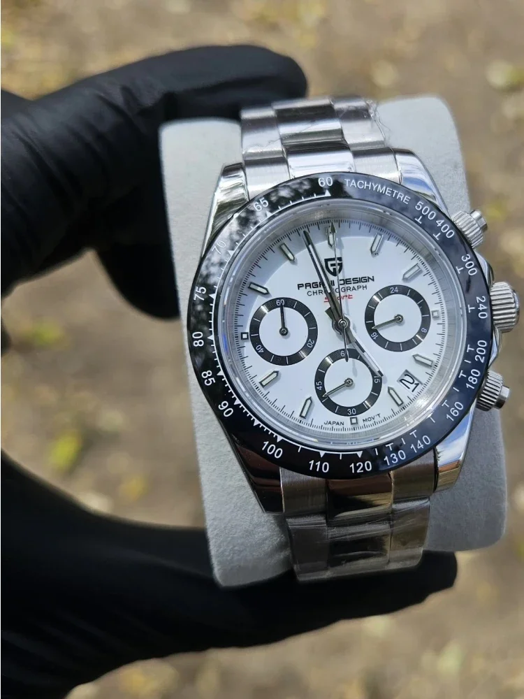PAGANI DESIGN V2 Herren-Quarzuhr mit VK63-Uhrwerk, Saphirglas, Edelstahl, 100 m wasserdicht, Sportuhr für Herren PD1644