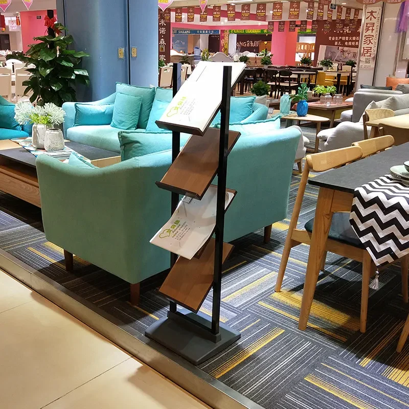 Shopping mall counter information rack Floor-to-ceiling vertical magazine storage display rack Brochure Multi-layer storage Adve