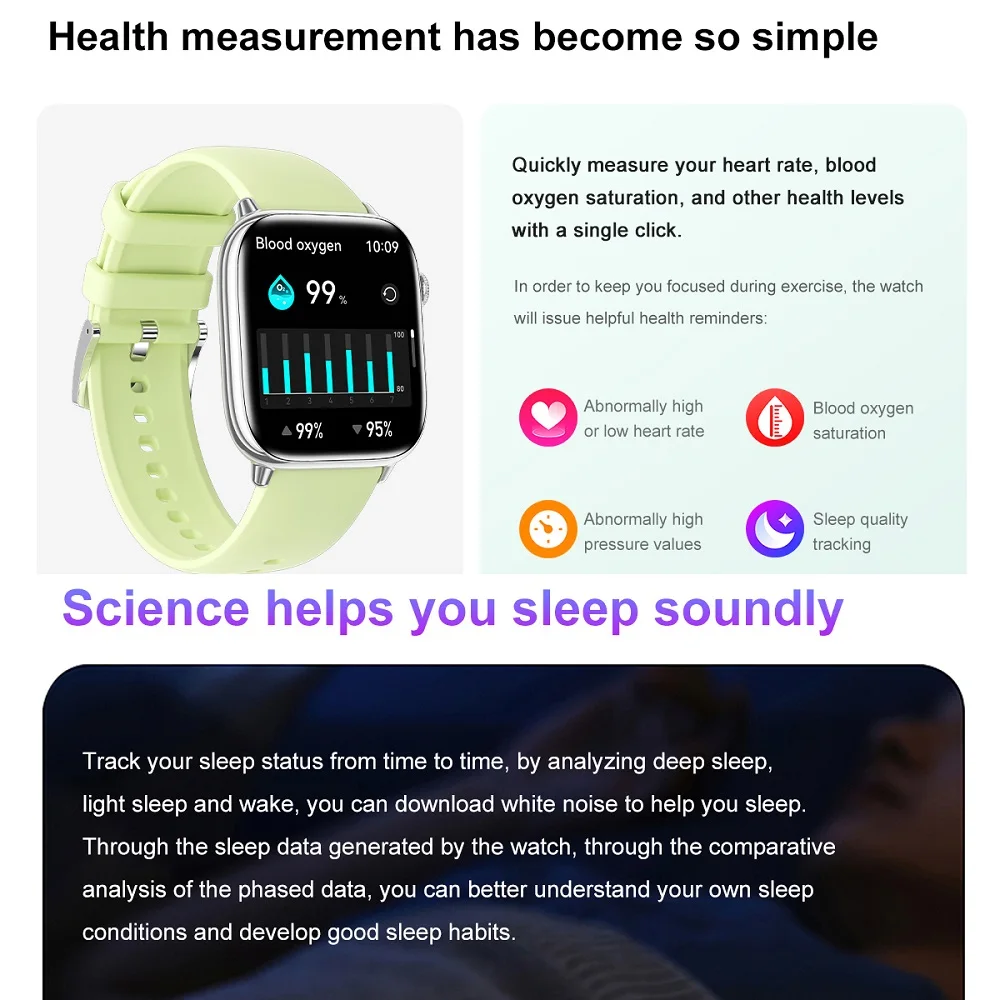 Impermeável fitness relógios inteligentes para homens e mulheres, 1,75 "tela AMOLED, azul dente chamada, sono, monitoramento de saúde, esportes, música