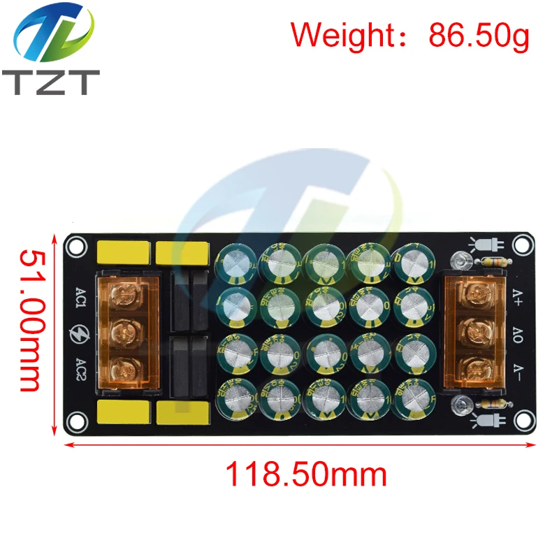 TZT Dual Power Supply Rectifier Filter Power Amplifier Rectifier Filter Board Module 1200W