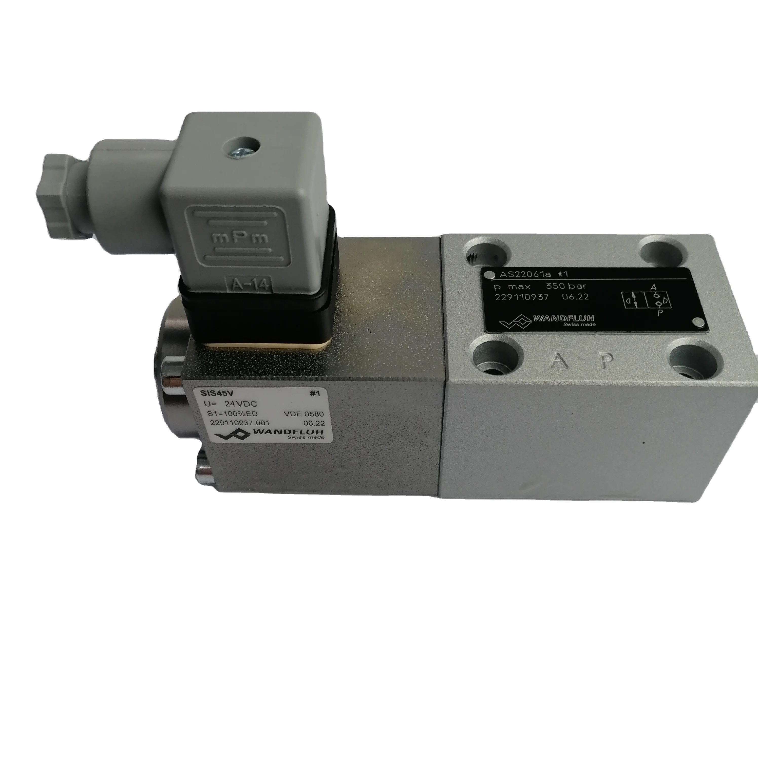 WANDFLUH Solenoid operated poppet valve AS32061a-G24