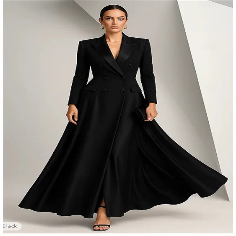 

Red Black Mermaid / Trumpet Evening Gown Elegant Dress Formal Wedding Floor Length 3/4 Length Sleeve V Neck Stretch Satin