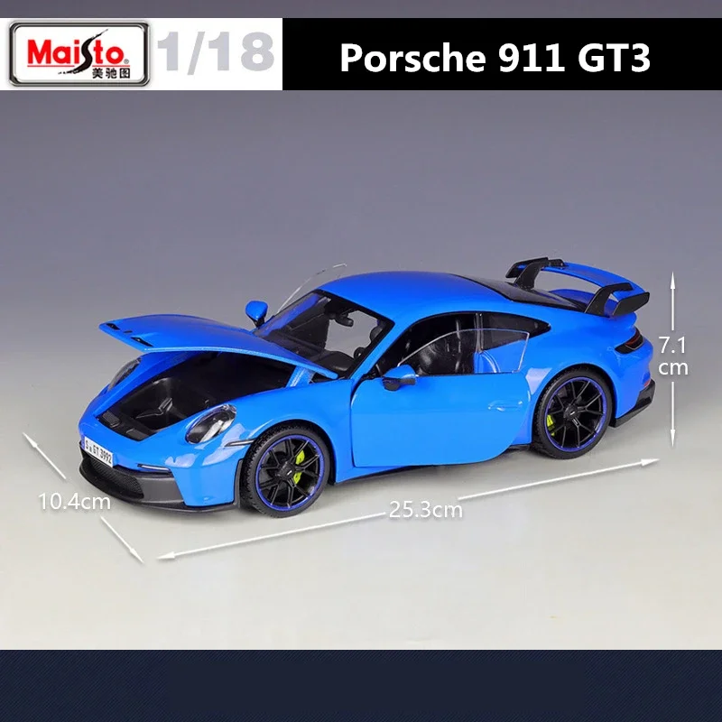 1:18 2022 Porsche 911 GT3 Alloy Sports Car Model Diecast Metal Toy Vehicles Car Model Simulation Collection Gift
