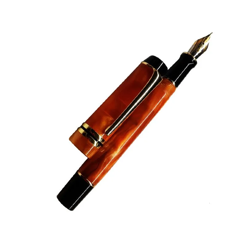 Kaigelu 316 Fountain Pen F Nib Beautiful Blue Brown White Marble Amber Pattern Ink Pen Writing Gift For Students Office Business