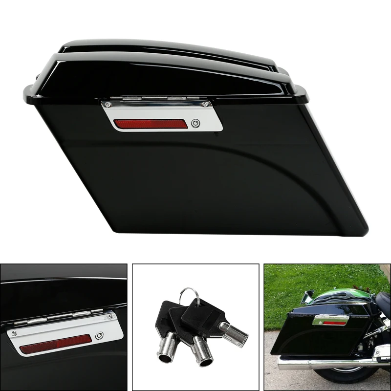 

Motorcycle Hard Saddlebags Saddle bags W/ Lid Latch Key For Harley Touring Road King Electra Glide Street Glide Ultra 1994-2013