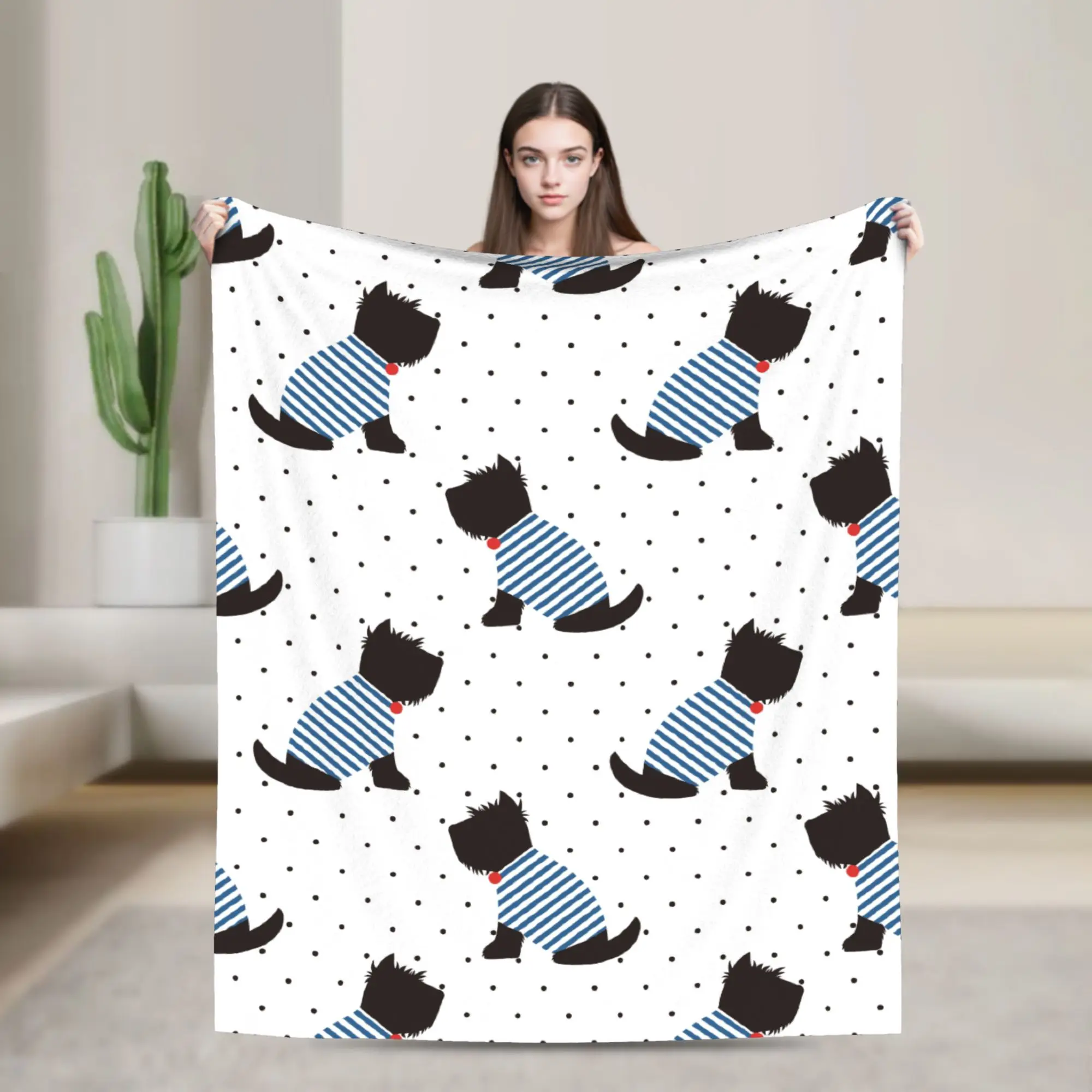 

Флисовое одеяло шотландского терьера, подарок для любителей животных и собак, потрясающее одеяло для дивана, постельное белье, гостиная, покрывало 125*100 см