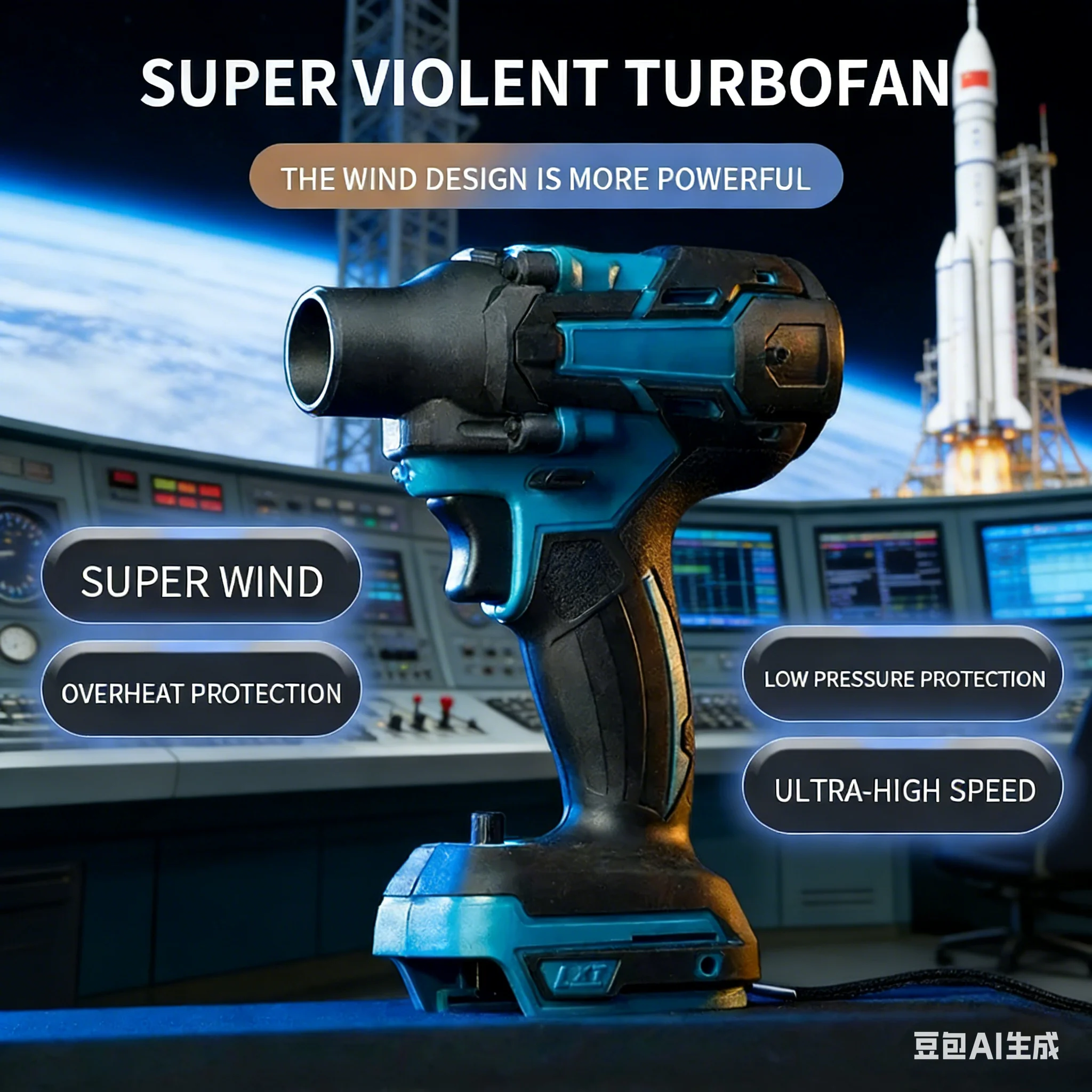 

For Milwaukee Makita fan turbojet xl 140,000RMP Violent blower Third turbine blower Jet fan Strong fan Handheld wind speed tool