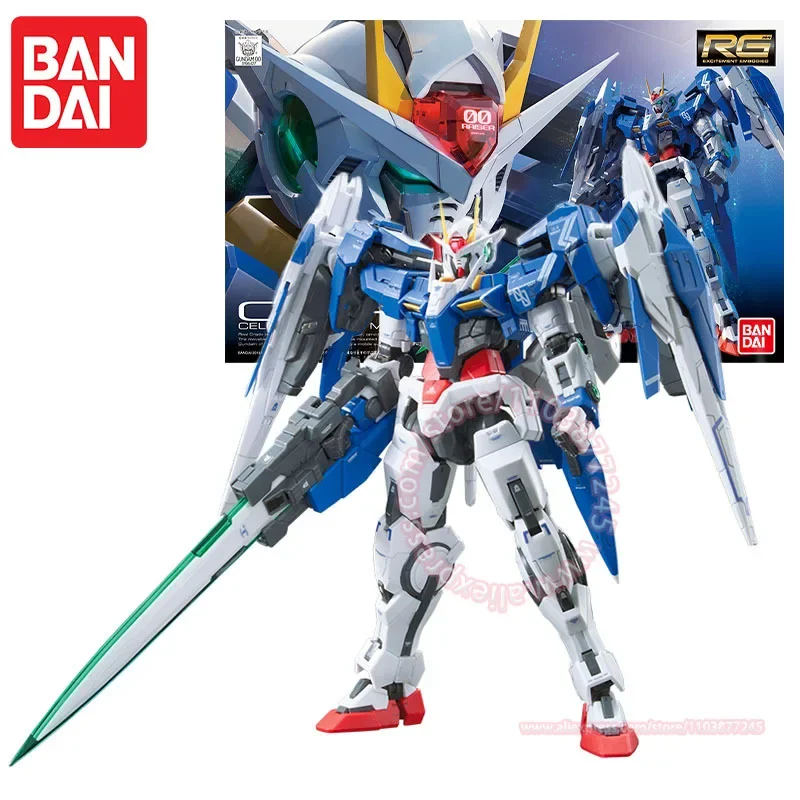 BANDAI RG 1/144 OO RAISER GN-0000+GNR-010 Hand Model Children's Toys Movable Doll Assembled Ornaments Christmas Gift for Boys