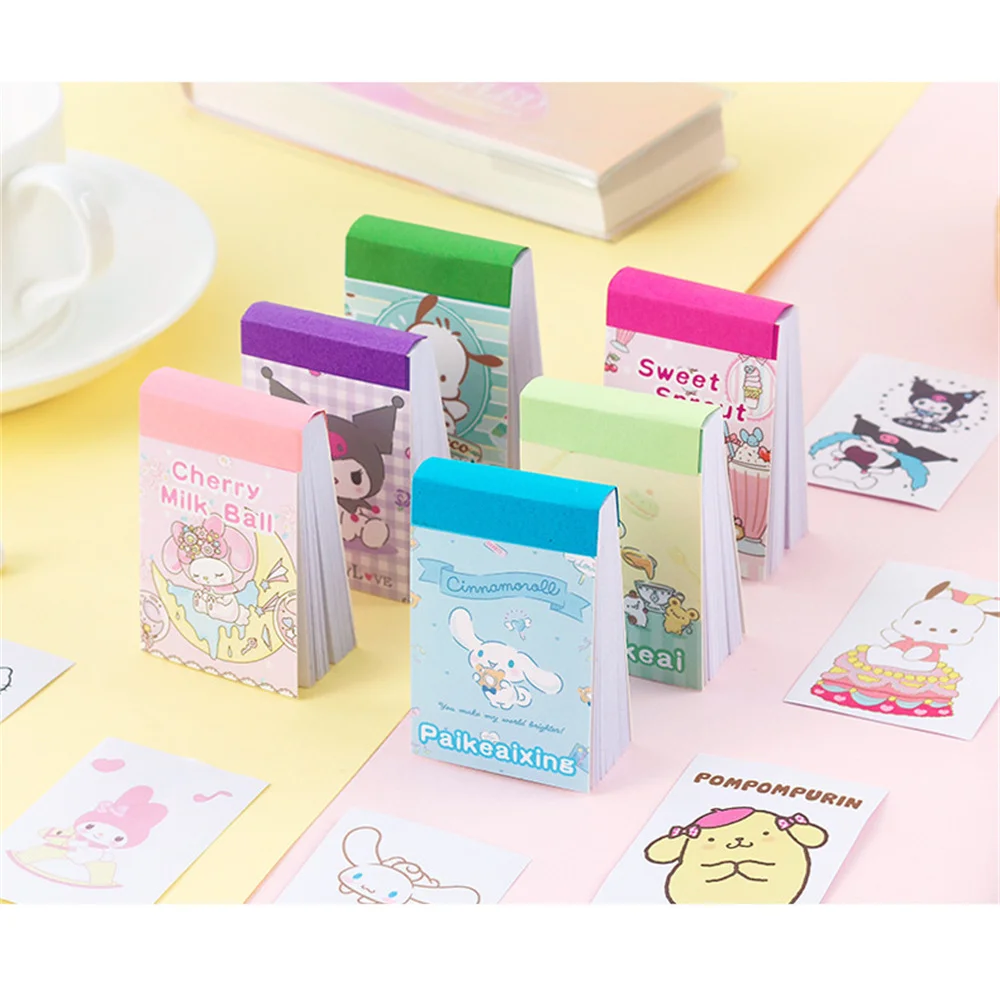 50Sheet Mini Sanrio Sticker Book Kuromi Hello Kitty Cute Stickers Travel Suitcase Phone Laptop Luggage Stickers DIY Kids Toys