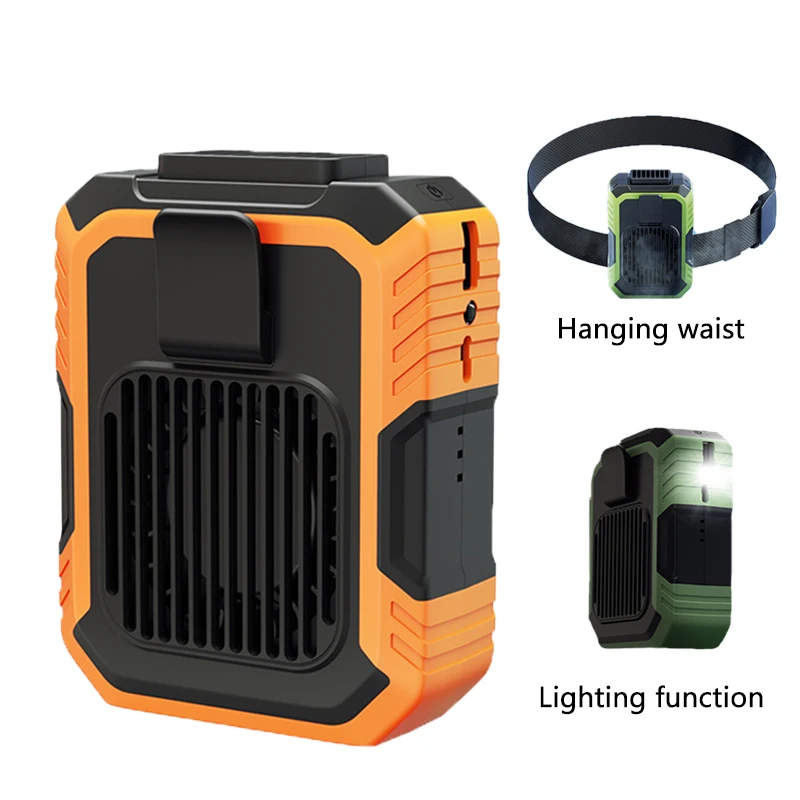 Waist Mounted Desktop Handheld Outdoor Small Fan Clip Style USB Portable Mini Turbo Fan Blade Air Conditioning Grade Cool Breeze