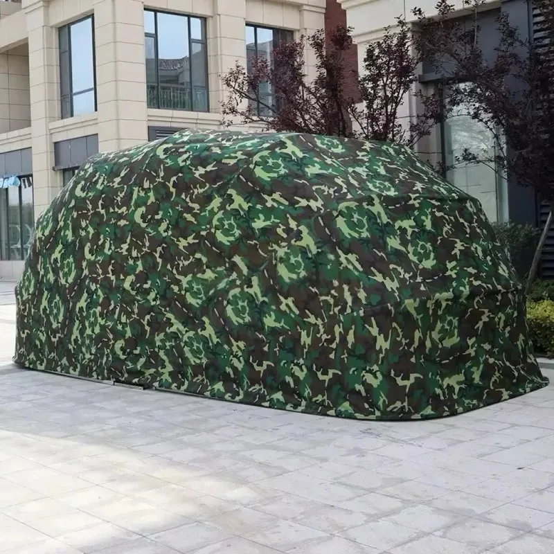 Modern Camouflage Iron Galvanized Single Car Easy Use Garage Outdoor Carport Canopy Folding Waterproof Car Cover Tent for Car