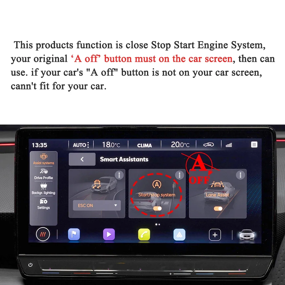 Automatic Start Stop Canceller Eliminator Engine Off Device Disable Delete Control Cable Plug For Seat Cupra Leon 2020-2024
