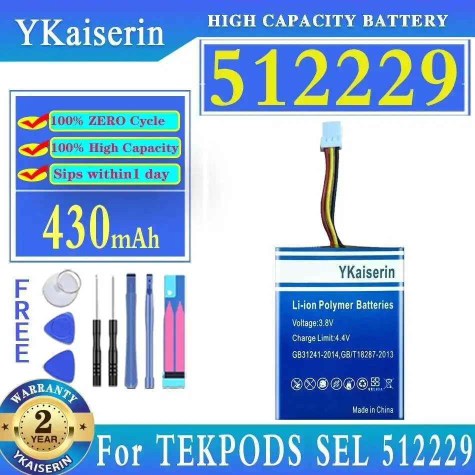 

Headphones Battery Long-Lasting Performance 430Mah Environmentally Friendly For Tekpods Sel 512229