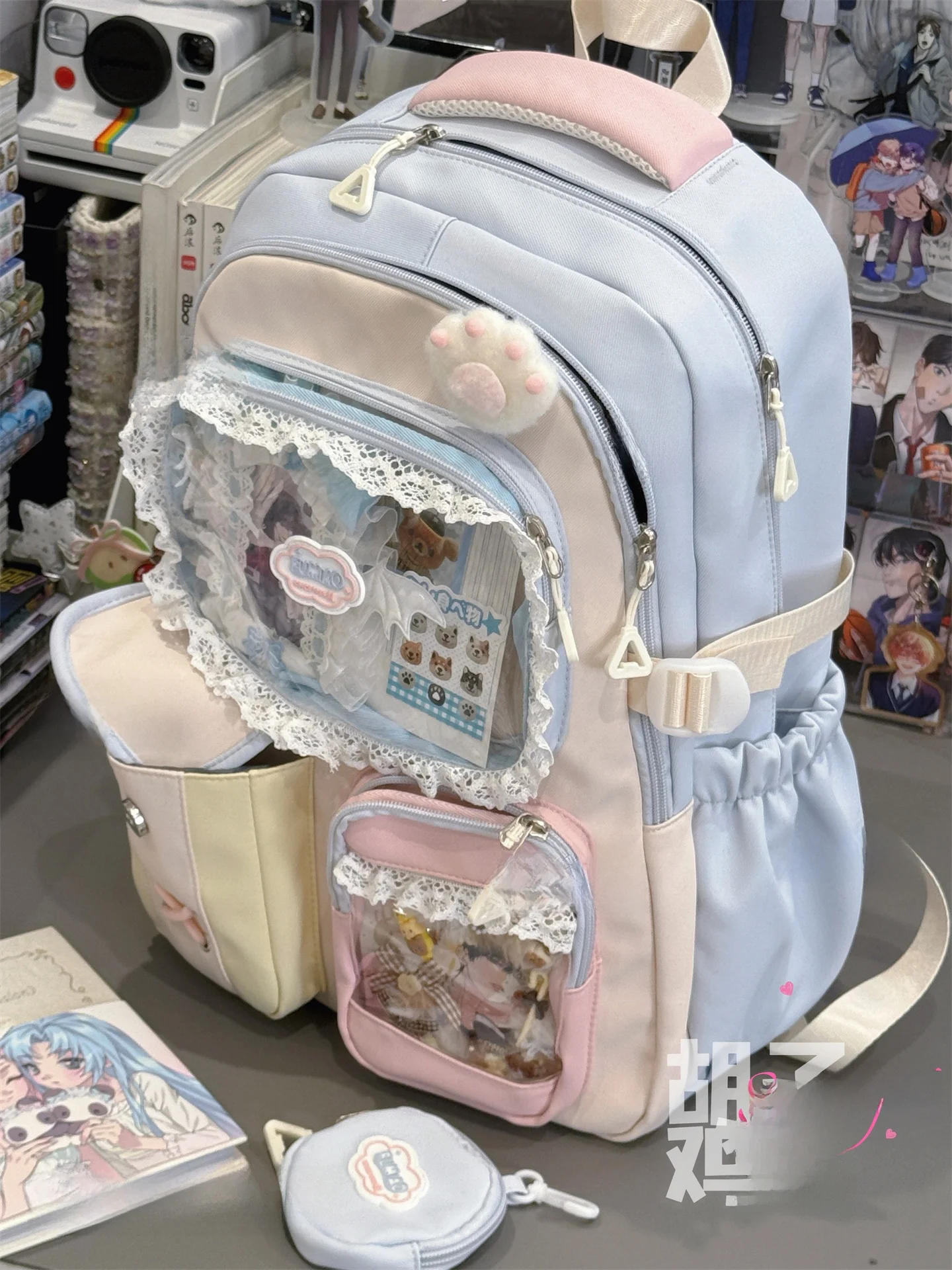 Mochila Escolar de an Capacidad con Encaje para Niñas, Estilo Dulce, con Asas Suaves, para Viajes Diarios