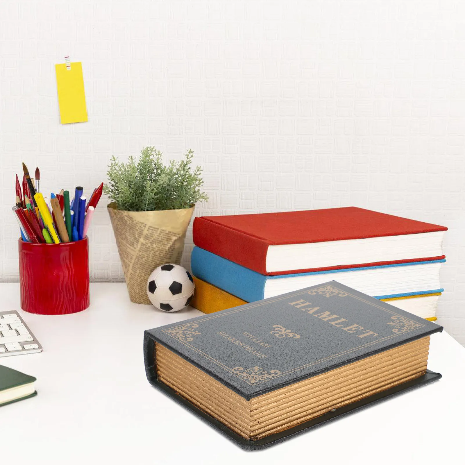

1pc Fake Book Vintage Faux Books Box Vintage Bookshelf Prop Decorative Book Shaped Organizer Home Office Desk Decoration