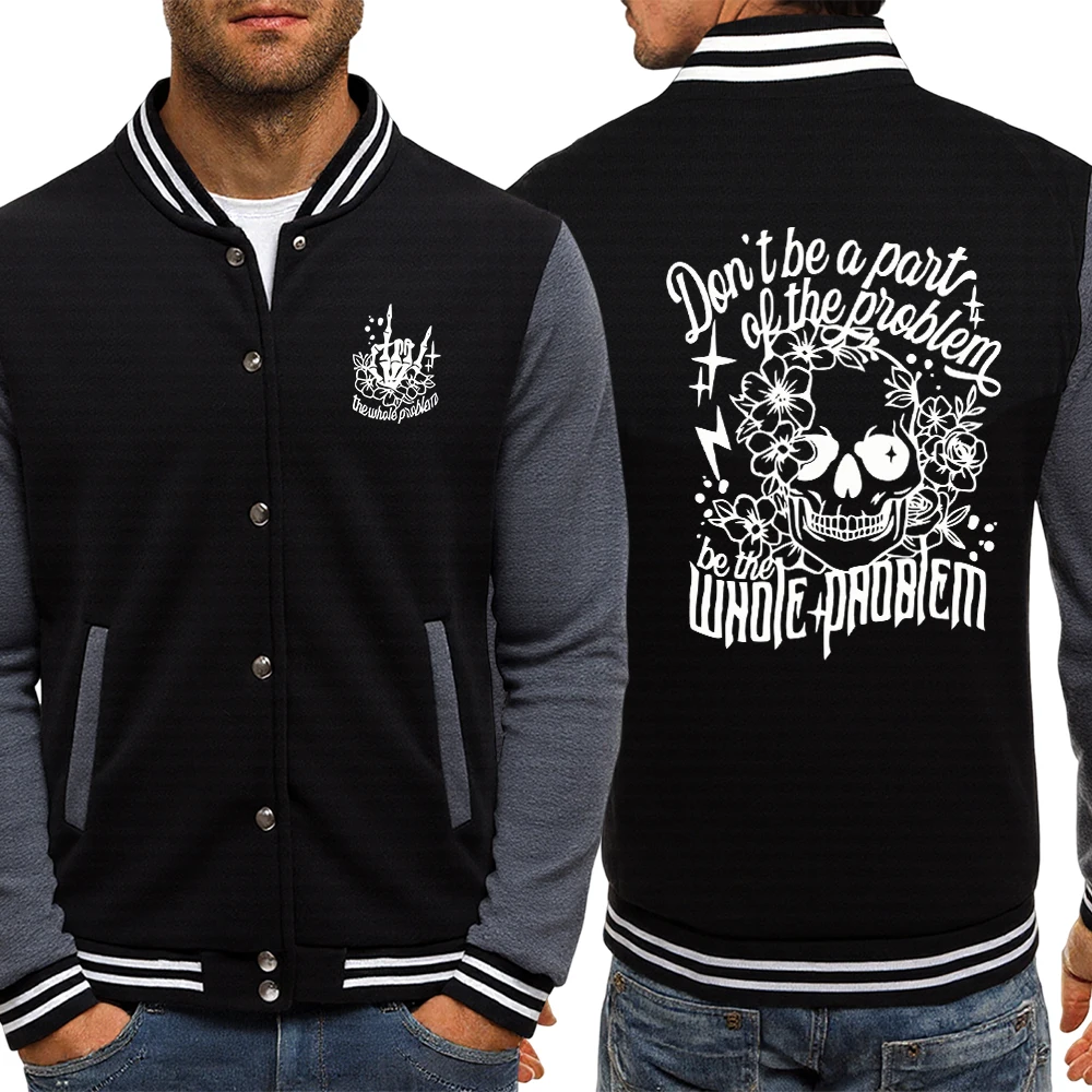 

Creative Skull With Flower Pattern Jackets Men Multicolor Pocket Uniform Basic Sports American Jacket Hip Hop Comfortable Tops