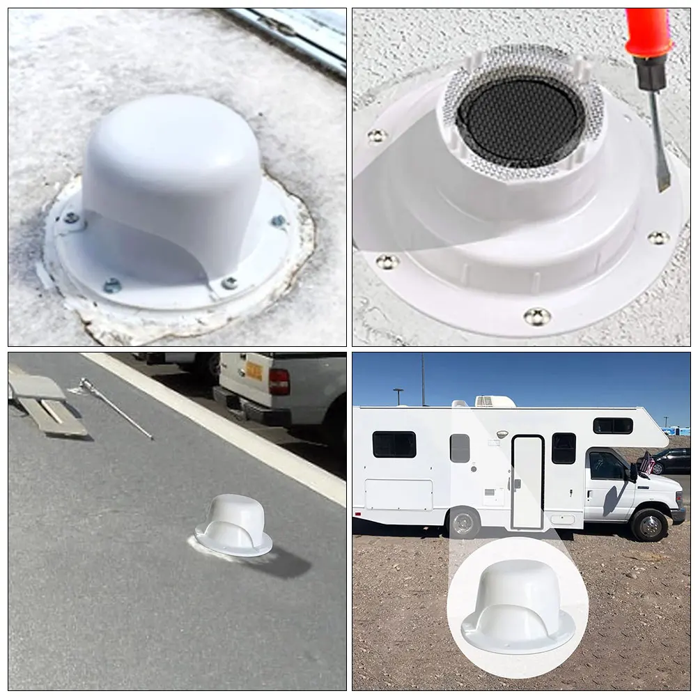 

White Plastic Plumbing Vent Cap For 2 Inch Pipes Rv Roof Vent Cover Replacement Durable Pe Efficient Airflow Trailer Camper