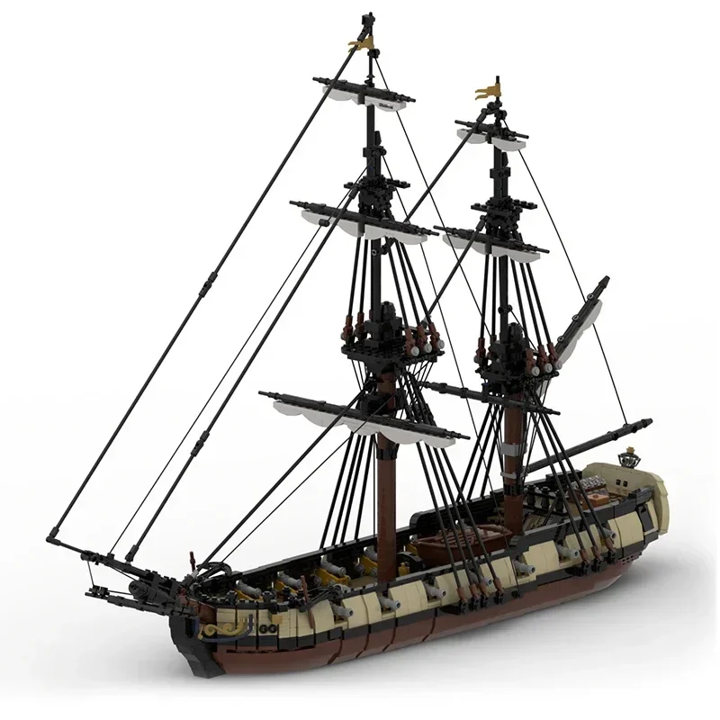 Moc tijolos de construção hms meteor modelo barco tecnologia blocos modulares presentes brinquedos para conjuntos diy montagem