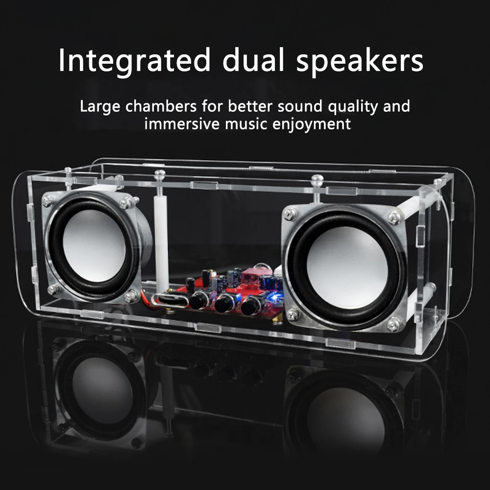 3W*2 Dual Channel Amplifier Kit Speaker DIY USB Stereo Power Amplifier Speaker Set 8002 MH-M18 Bluetooth Module DIY Loose Parts