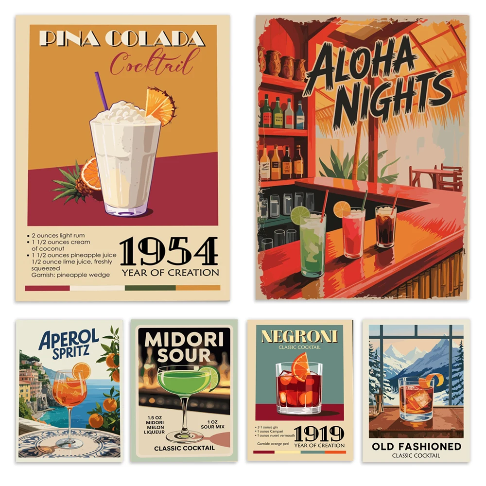 Strawberry d'Igniter, espresso martini, mojito, tarta de coco, Negroni, receta de cóctel ruso blanco, cartel de decoración de bar medieval.