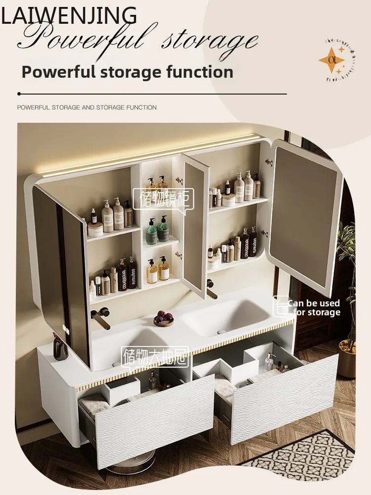 

HLZ high-end carved bathroom cabinet simple modern bathroom washstand