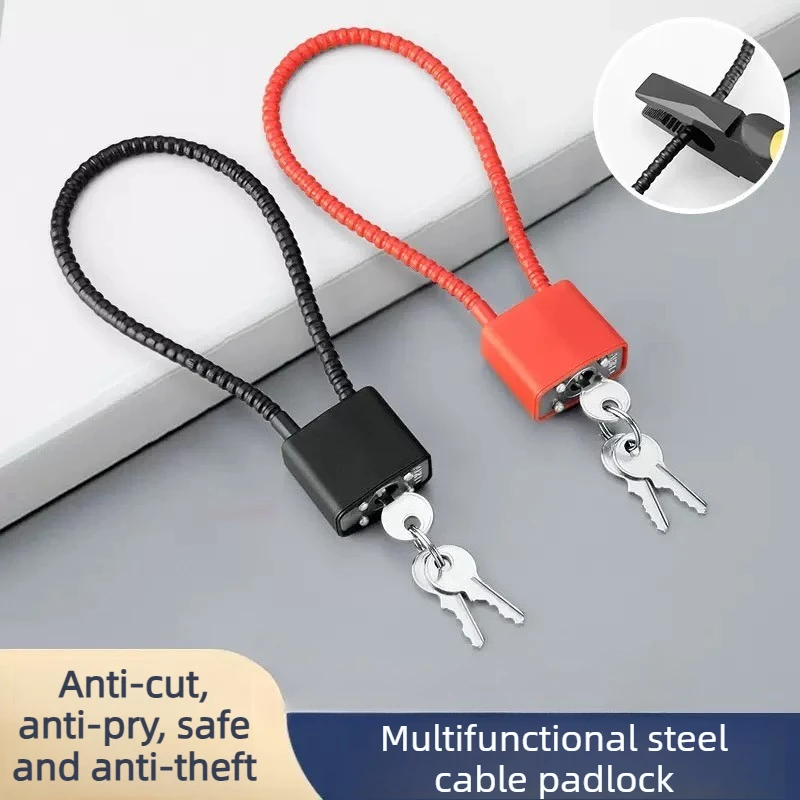 20/28/38cm Safety Anti-Theft Portable Hardened Outdoor Plastic Steel Cable Shot Padlock Key Length Gun Trigger Lock Locker Lcoks