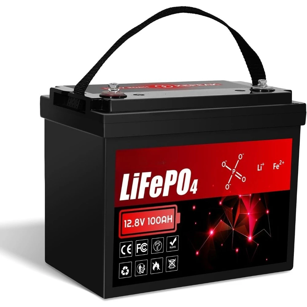 

12.8V 100Ah LiFePO4 Battery Group 31, Rechargeable Lithium Battery with 100A BMS, Up to 15000 Cycles, 1280Wh