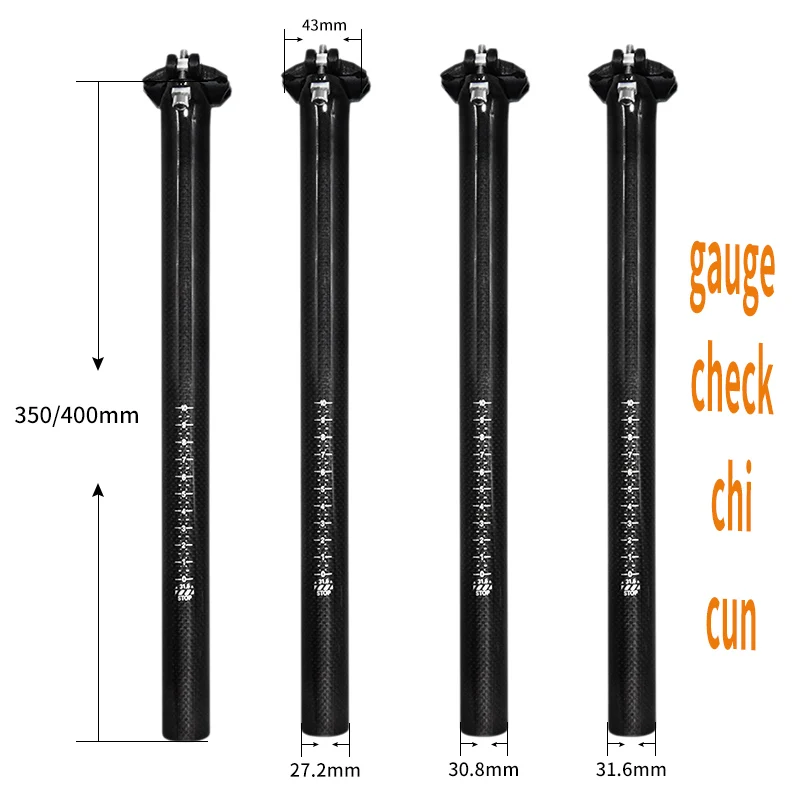 ماتي الأسود الكربون Seatpost 27.2/31.6 مللي متر الجبلية/الطريق مقعد الدراجة آخر 350/400 مللي متر طول مقعد دراجة أنبوب أجزاء
