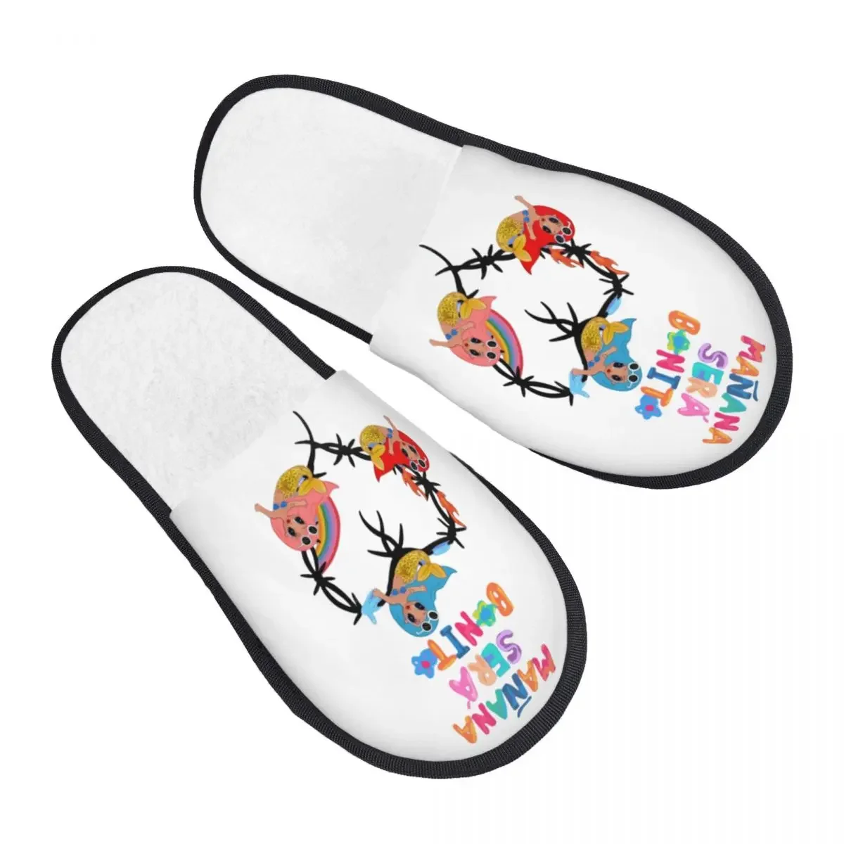 Custom Manana Sera Bonito Logo Guest Slippers for Bedroom Women Karol G Colombian Singer House Slipper