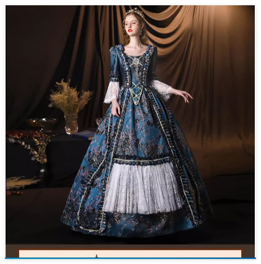 European Jacquard French Dreamy Oil Painting Girl Palace Style Dress