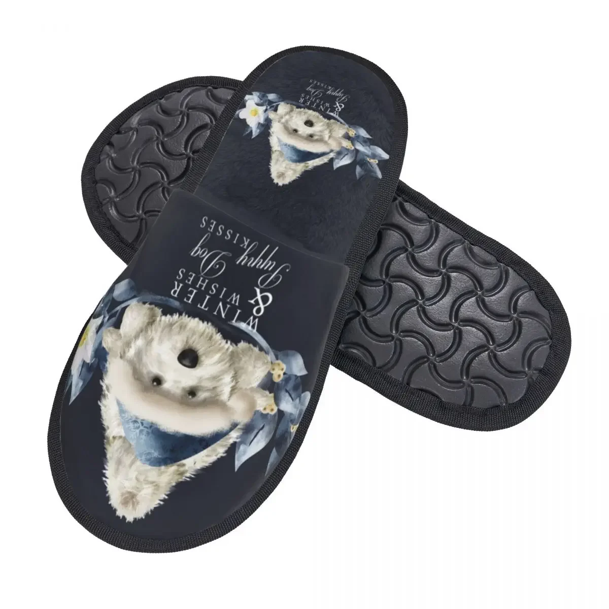 Custom Cute Christmas Westie Soft Memory Foam House Slippers Women West Highland White Terrier Dog Cozy Warm Anti-Skid Slipper