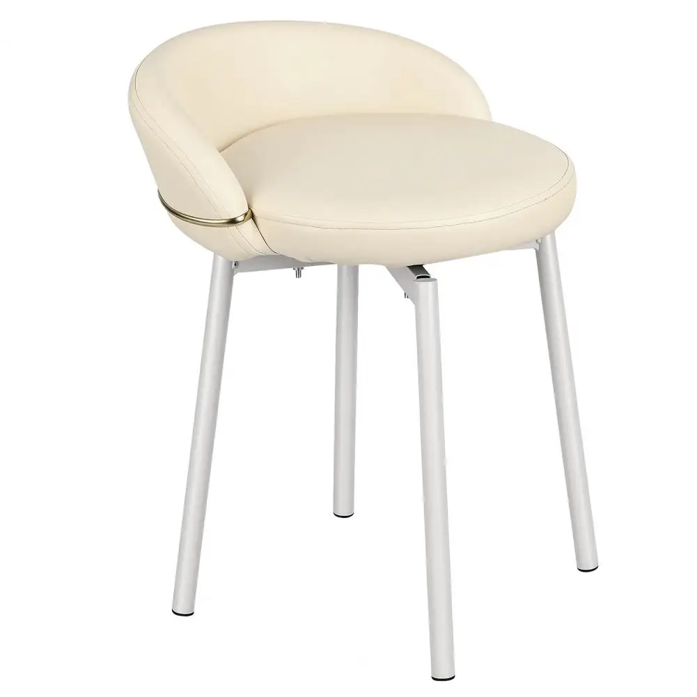

Elegant Vanity Chair Ergonomic Backrest, Sturdy Base, Contemporary Dressing Chair For Makeup Nail Salon Bedroom