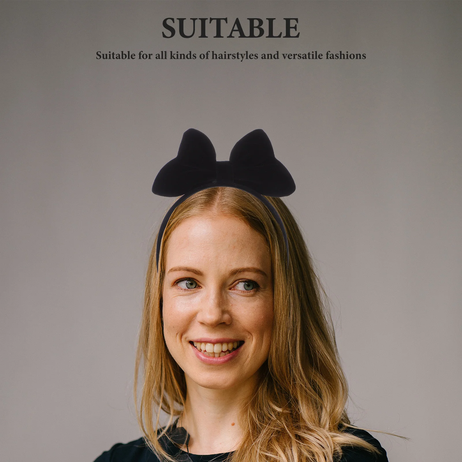 

Black Large Bowknot Headband Hairband for Women Girls Birthday Party Festival Hair Accessory Black Hair Bows for Women