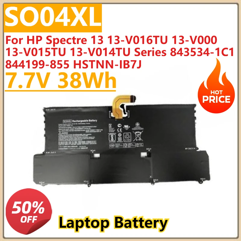 

SO04XL Laptop Battery 7.7V 38Wh For HP Spectre 13 13-V016TU 13-V000 13-V015TU 13-V014TU Series 843534-1C1 844199-855 HSTNN-IB7J