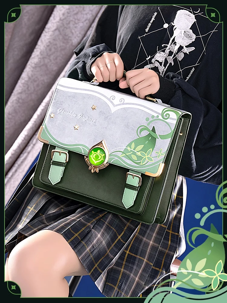 Spiel Nahida Cosplay Genshin Impact Preppy Pendler Tasche Eindruck Thema Rucksack Schule tägliche Mode Umhängetasche Jungen Mädchen