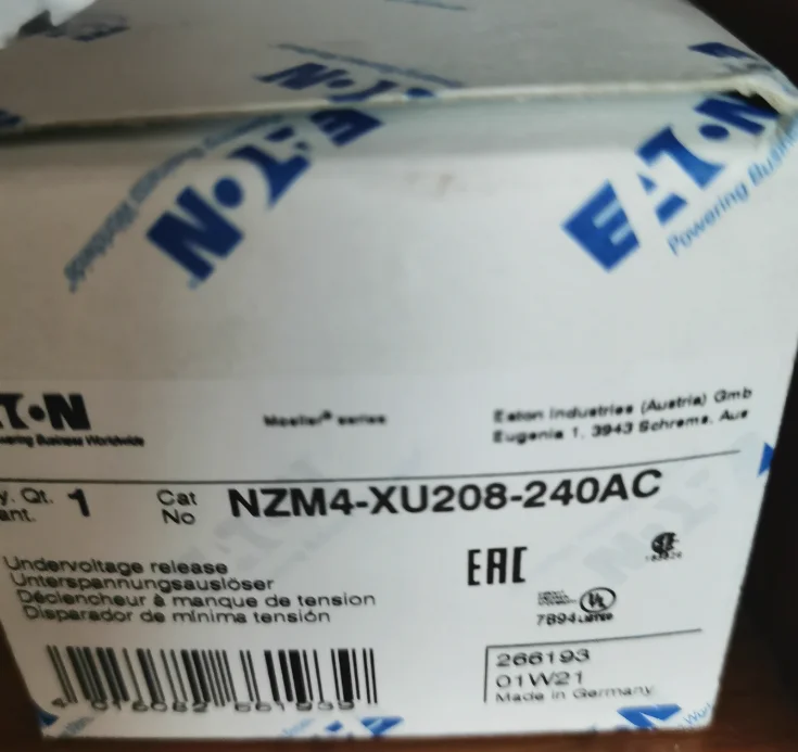 

NZM4-XU208-240AC MCCB undervoltage coil New original EATON