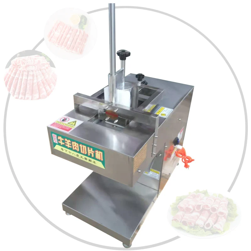 Kitchen Tools Lamb Beef Slicer Commercial Frozen Meat Cutting Machine Single Roll Meat Rolls Cutting Slicing Machine