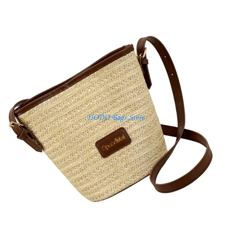 

Соломенные сумки-ведра, кошелек через плечо для женщин, модная сумка на плечо, клатчи, кошельки, сумки, повседневная пляжная