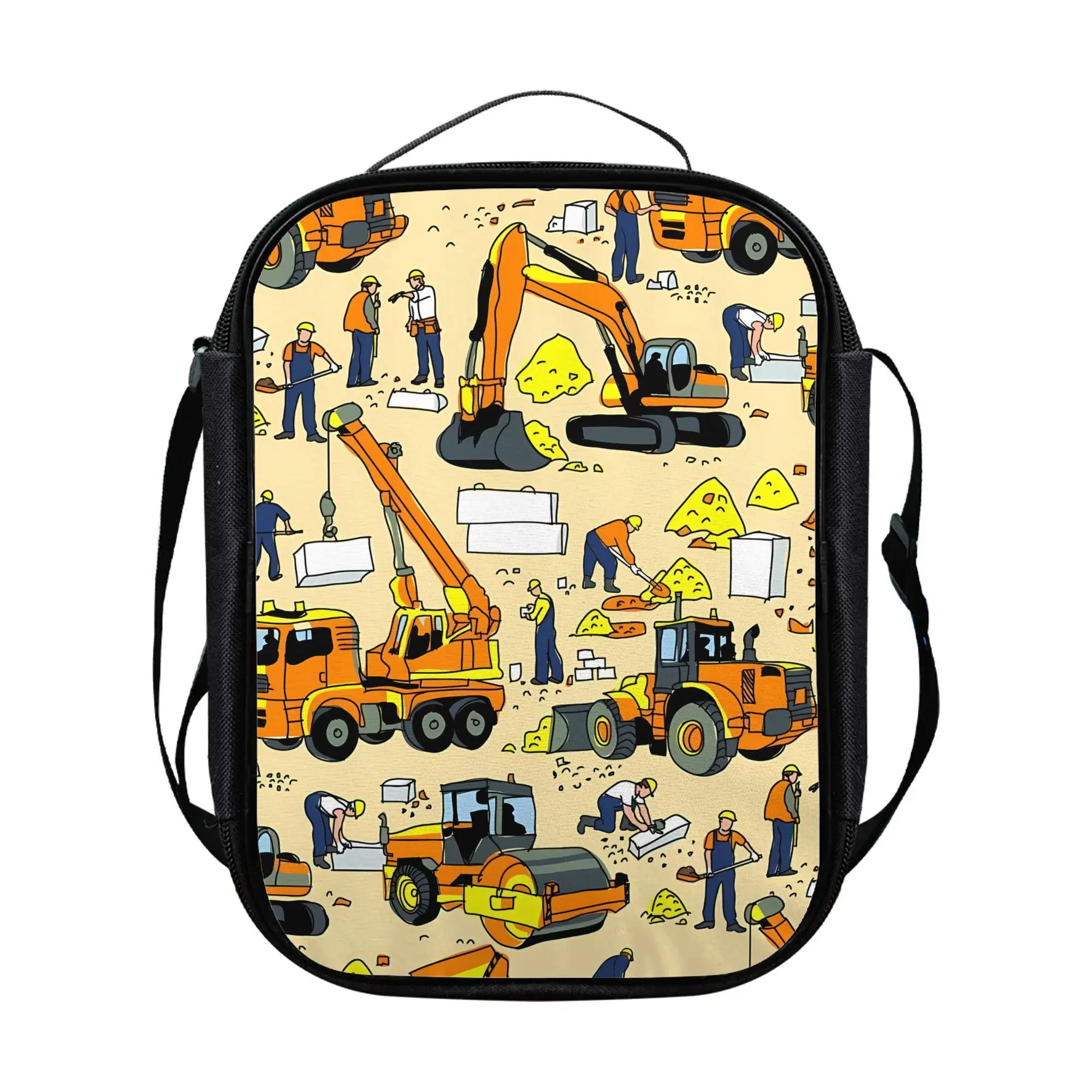 1pc of Lunch Bag Featuring a Construction Site Excavator Design, Suitable for School Use Fashionable As a Festival Gift