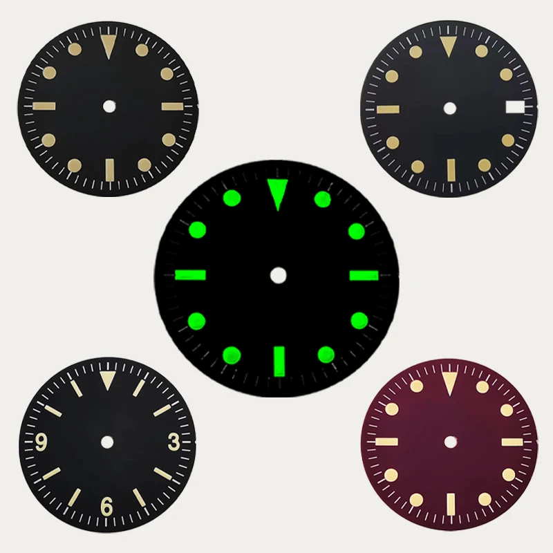 

28.5MM Diameter Retro Green Luminous No LOGO Watch Dial Suitable For Citizen 8215 Movement Series Watch DIY Assembly Accessories