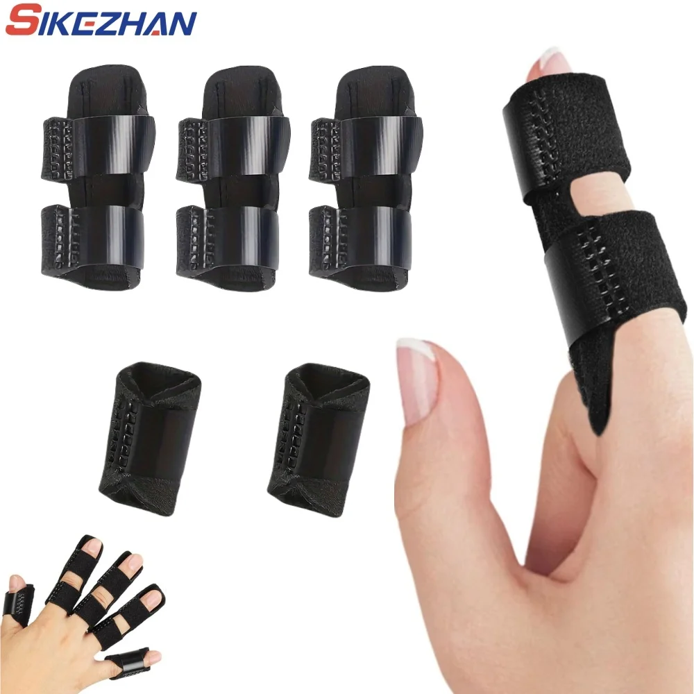 

5pcs Finger Splint Set: 2 Thumb and Little Finger Braces, 3 Finger Stabilizers for Index, Middle, and Ring Fingers