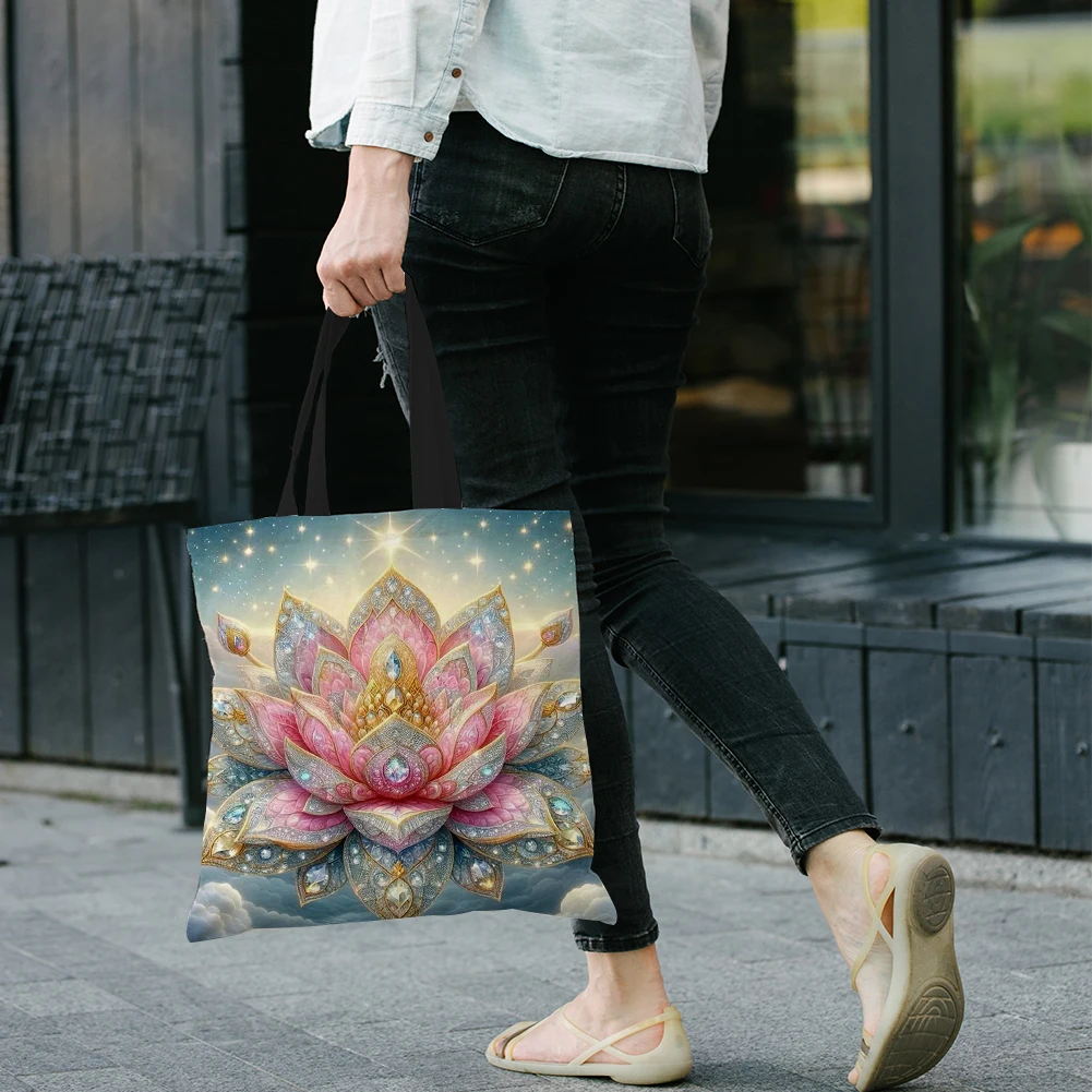 

4 шт. льняная большая сумка большой емкости с цветами