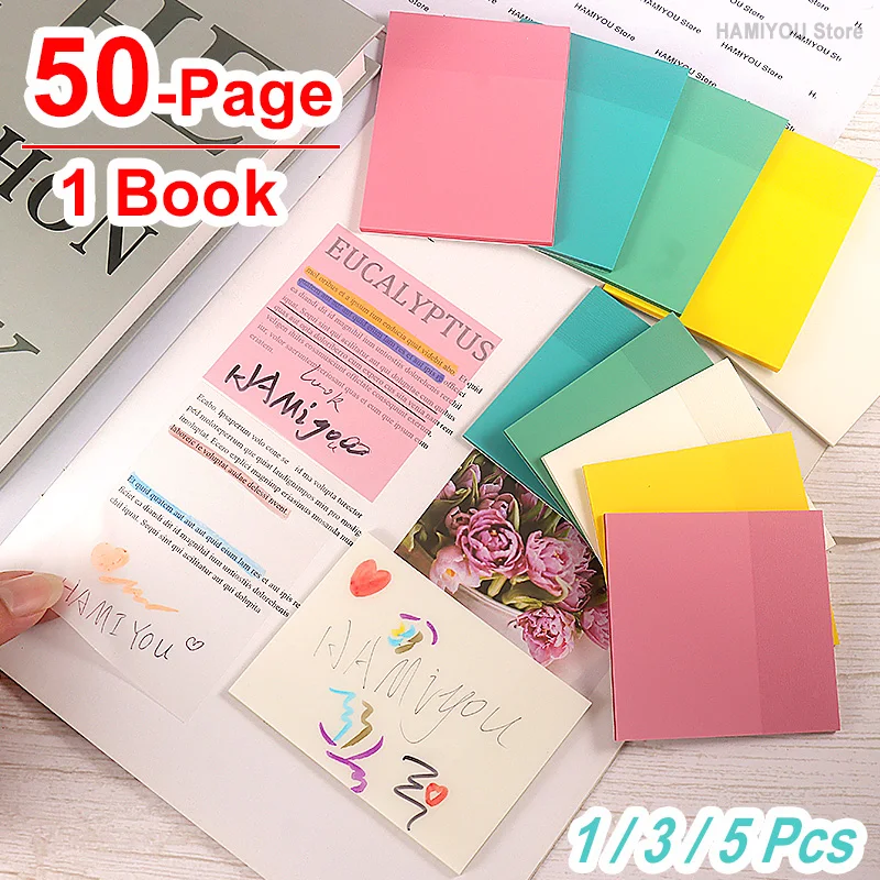 Tearable ColorfulTransparent Waterproof Post-it Notes It Notepads for Journal School Stationery Office Supplies Note Pad Sticker
