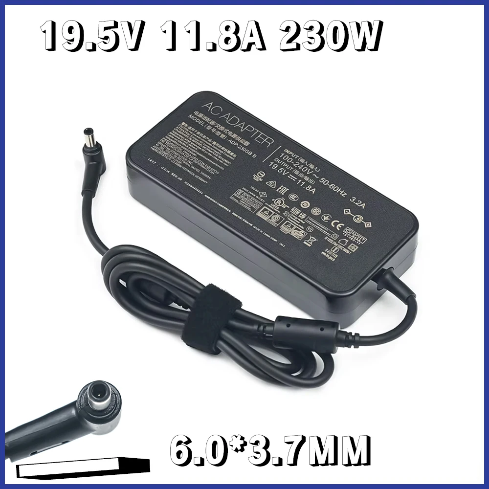 Carregador de Alimentação ac para Asus Rog Strix Adaptador Laptop 19.5v 11.8a 230w 6.0×3.7 mm Adp230gb b G531gv-db76 Ux581 Ux581lv G512lullaptop
