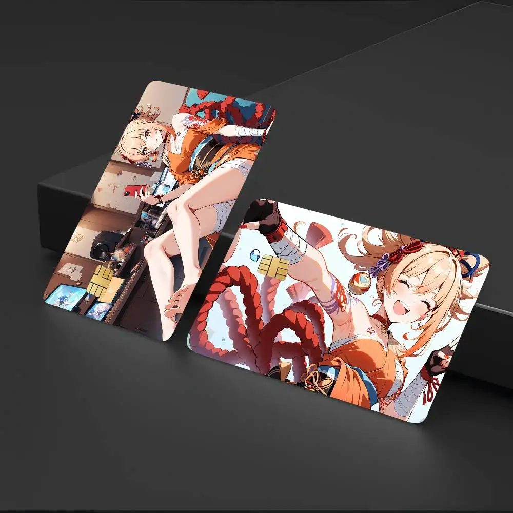 Yoimiya Animation G-Genshin I-Impact Art Print Credit Card Skin Waterproof PVC Bank Card Decal